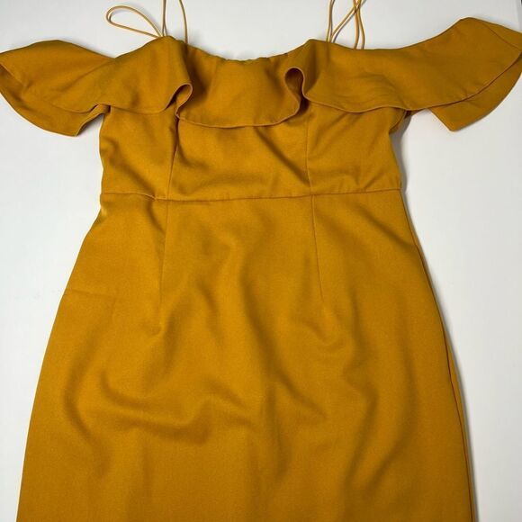 Ava. Ruffle Bustier Mini Dress Size L Sleeveless Zipped Lined - Picture 9 of 16